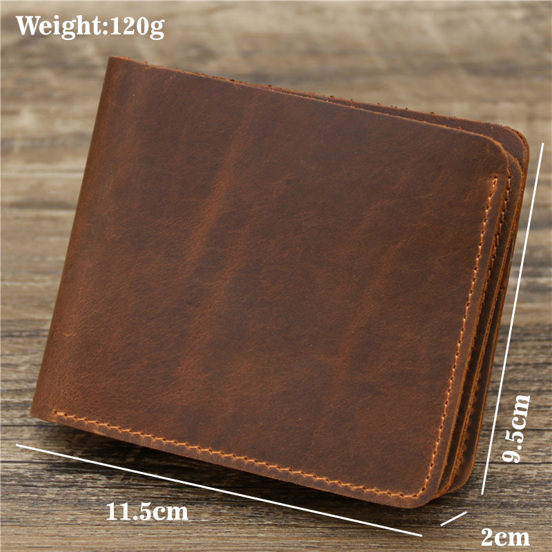 TRI-FOLD LEATHER HOURSEHIDE ROUGH WALLETS